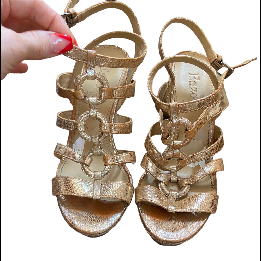 Enzo Angiolini LT Gold Wedge Heels